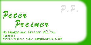 peter preiner business card